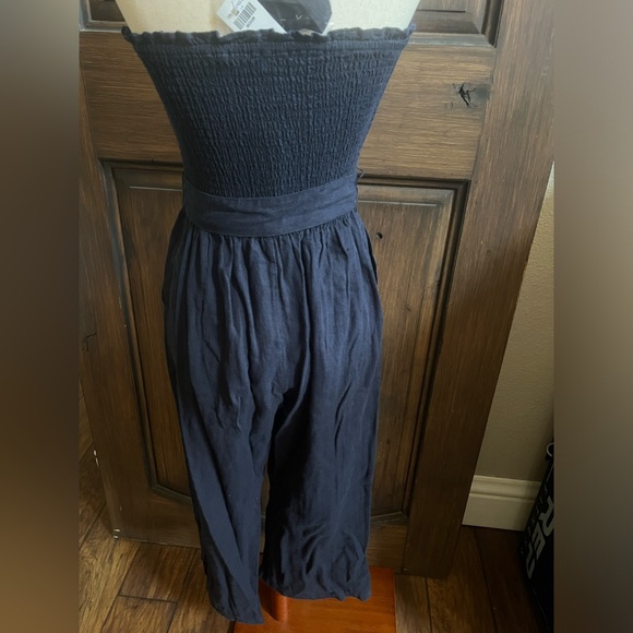 Abercrombie Strapless Smocked Linen Jumpsuit Medium - Picture 6 of 12